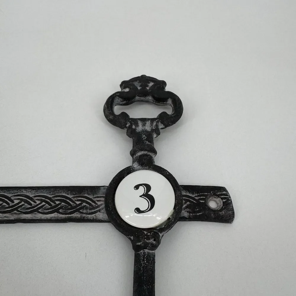 Cast Iron Hook Coat Rack Keys Antique Style Rustic Wall Decor Farmhouse‎